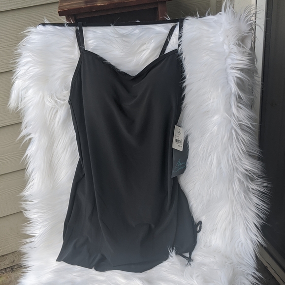 aqua green side tie swim dress